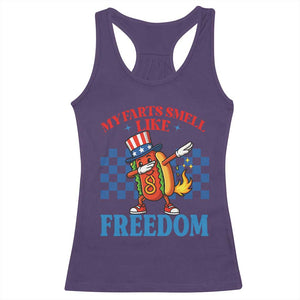 Funny My Farts Smell Like Freedom Racerback Tank Top July 4th Hot Dog Lover TS11 Purple Print Your Wear
