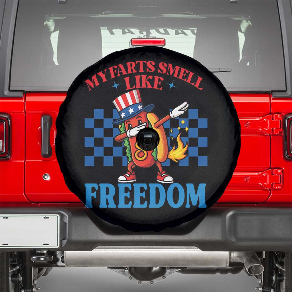 Funny My Farts Smell Like Freedom Spare Tire Cover July 4th Hot Dog Lover TS11 Black Print Your Wear