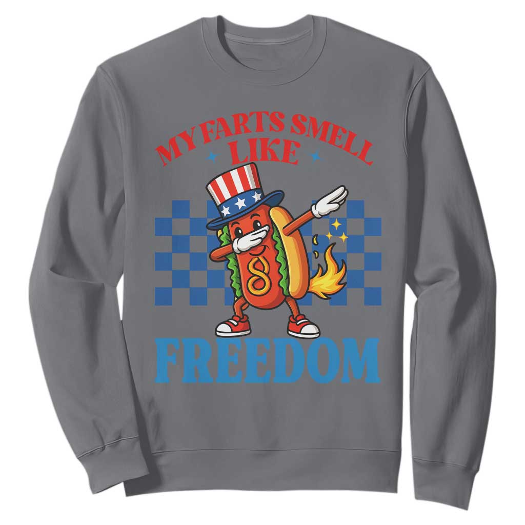 Funny My Farts Smell Like Freedom Sweatshirt July 4th Hot Dog Lover TS11 Charcoal Print Your Wear