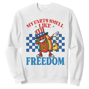 Funny My Farts Smell Like Freedom Sweatshirt July 4th Hot Dog Lover TS11 White Print Your Wear