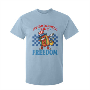 Funny My Farts Smell Like Freedom T Shirt For Kid July 4th Hot Dog Lover TS11 Light Blue Print Your Wear