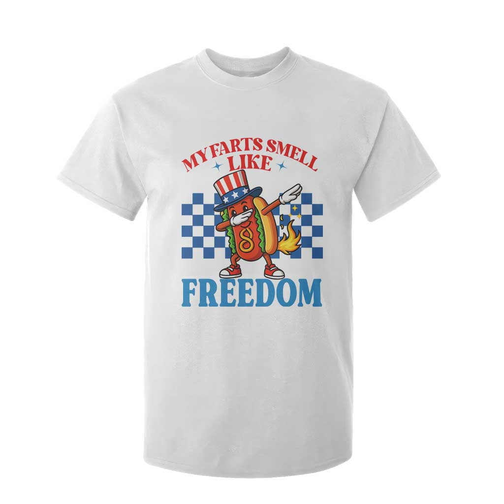 Funny My Farts Smell Like Freedom T Shirt For Kid July 4th Hot Dog Lover TS11 White Print Your Wear