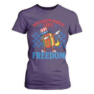 Funny My Farts Smell Like Freedom T Shirt For Women July 4th Hot Dog Lover TS11 Purple Print Your Wear