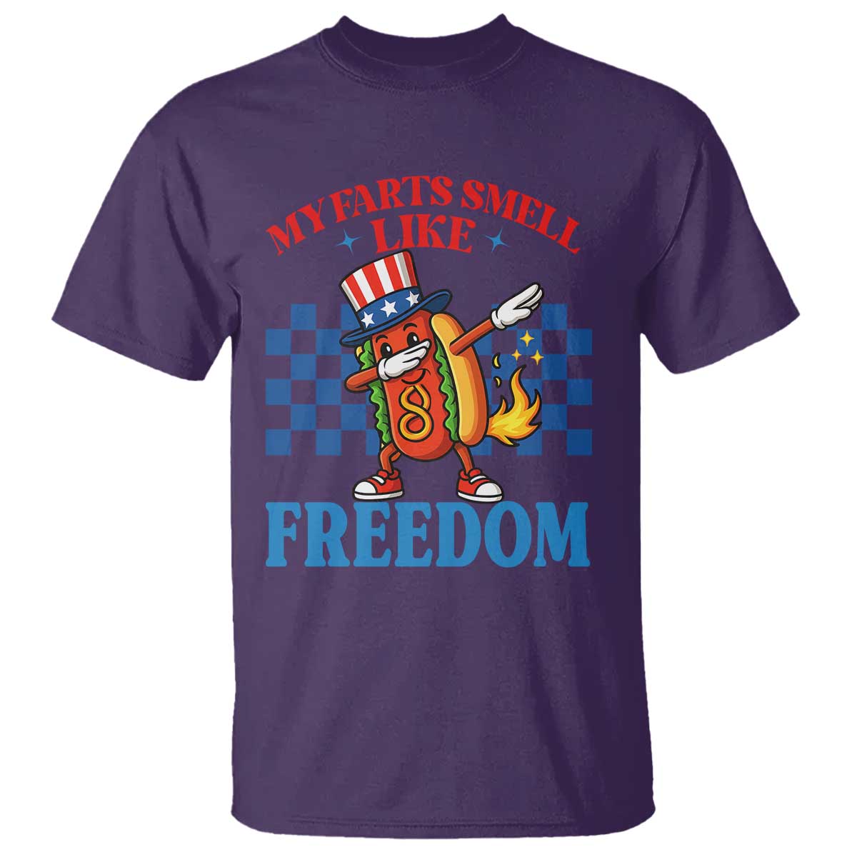 Funny My Farts Smell Like Freedom T Shirt July 4th Hot Dog Lover TS11 Purple Print Your Wear