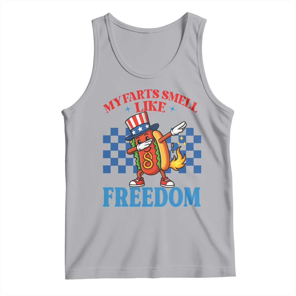 Funny My Farts Smell Like Freedom Tank Top July 4th Hot Dog Lover TS11 Athletic Heather Print Your Wear