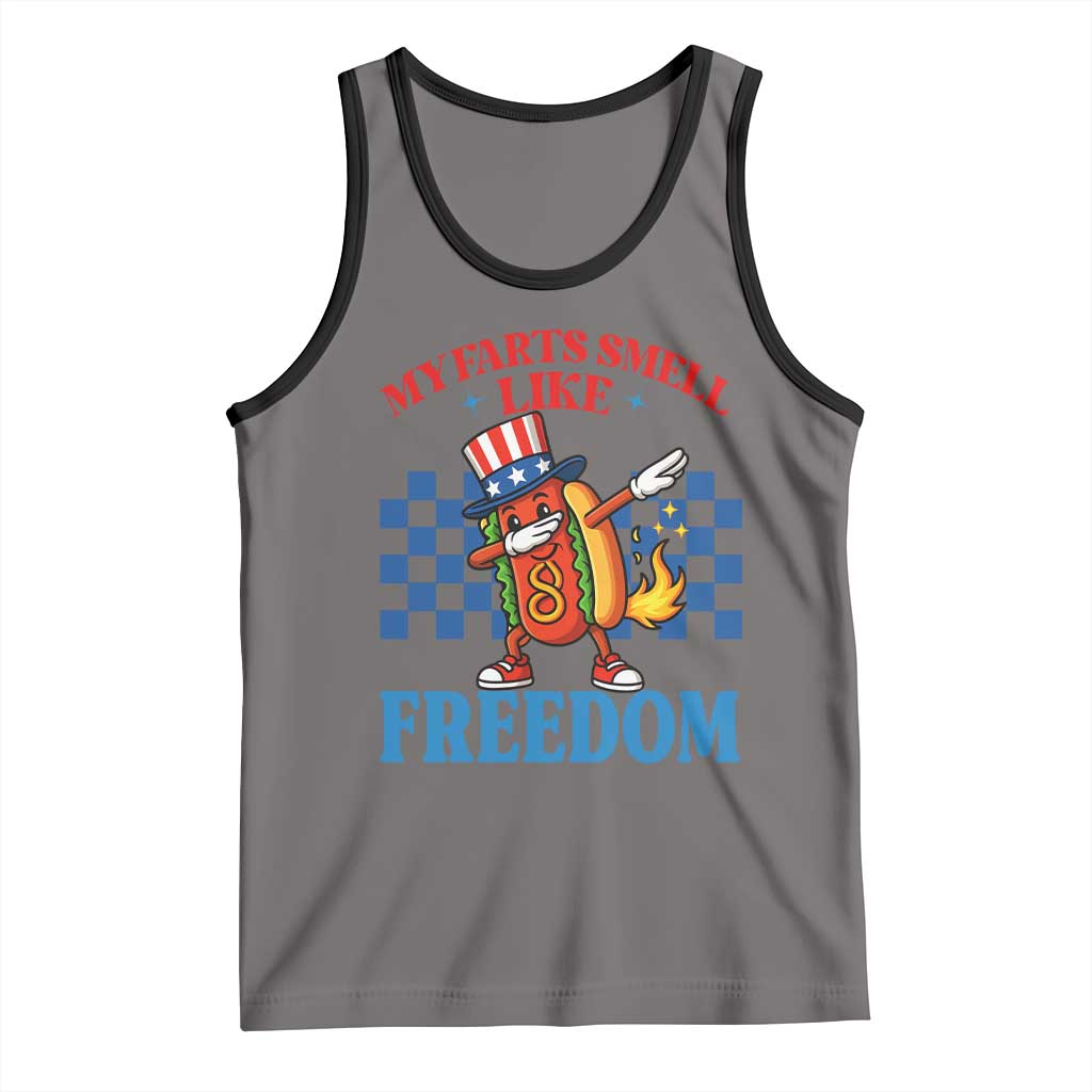 Funny My Farts Smell Like Freedom Tank Top July 4th Hot Dog Lover TS11 Deep Heather Black Print Your Wear