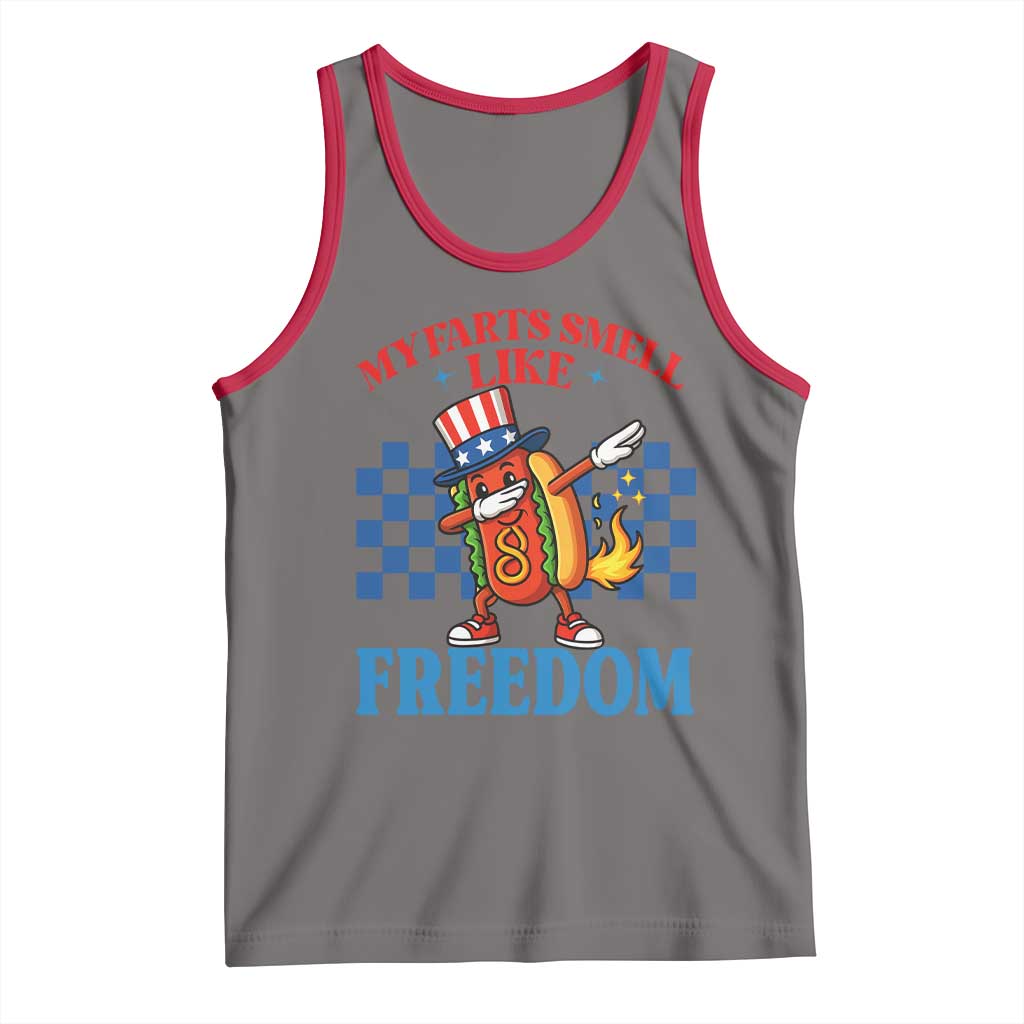 Funny My Farts Smell Like Freedom Tank Top July 4th Hot Dog Lover TS11 Deep Heather Red Print Your Wear