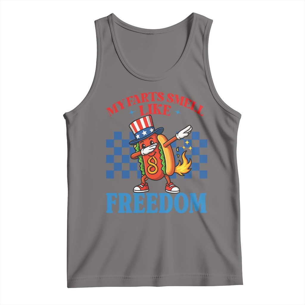 Funny My Farts Smell Like Freedom Tank Top July 4th Hot Dog Lover TS11 Deep Heather Print Your Wear