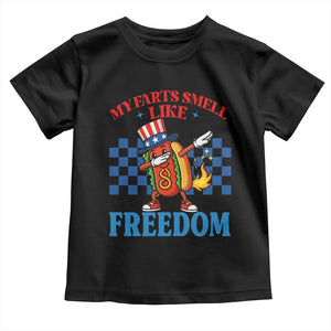 Funny My Farts Smell Like Freedom Toddler T Shirt July 4th Hot Dog Lover TS11 Black Print Your Wear