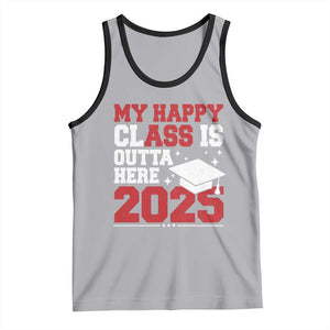 Funny My Happy Class Is Outta Here 2025 Tank Top Senior Graduation TS11 Athletic Heather Black Print Your Wear