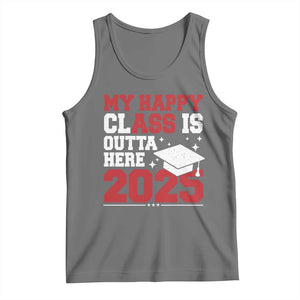 Funny My Happy Class Is Outta Here 2025 Tank Top Senior Graduation TS11 Black Heather Print Your Wear