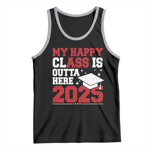 Funny My Happy Class Is Outta Here 2025 Tank Top Senior Graduation TS11 Black Athletic Heather Print Your Wear