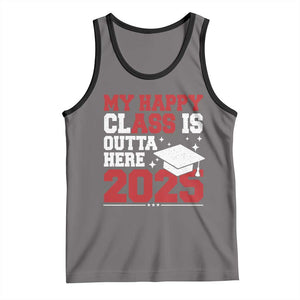 Funny My Happy Class Is Outta Here 2025 Tank Top Senior Graduation TS11 Deep Heather Black Print Your Wear