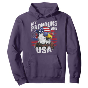 Funny My Pronouns Are USA 4th of July Hoodie Patriotic Eagle American Flag TS11 Purple Print Your Wear