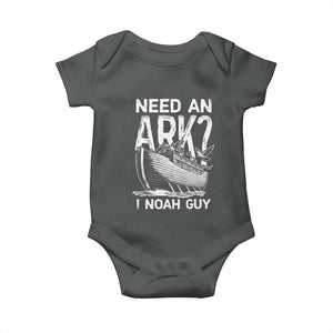 Funny Need An Ark I Noah Guy Baby Onesie Christian Pun TS11 Dark Heather Print Your Wear