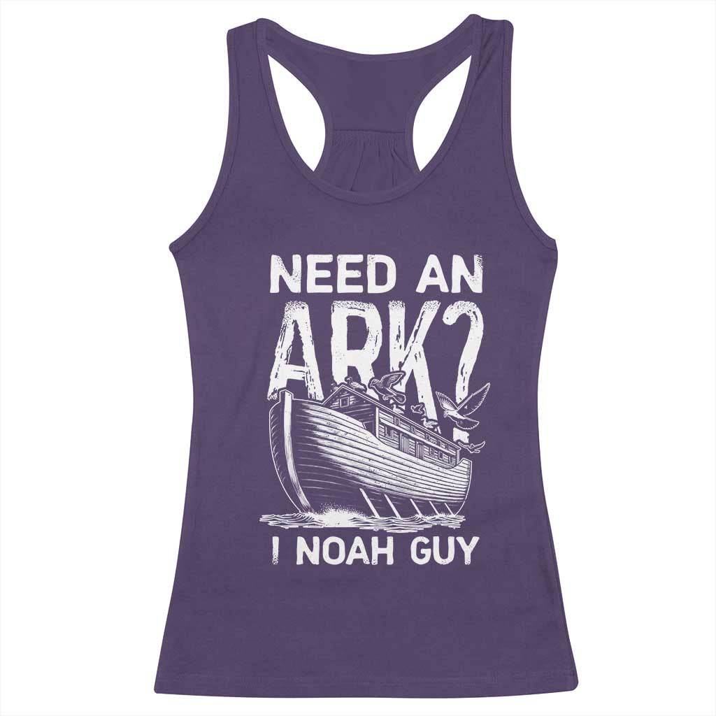Funny Need An Ark I Noah Guy Racerback Tank Top Christian Pun TS11 Purple Print Your Wear