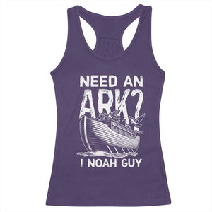 Funny Need An Ark I Noah Guy Racerback Tank Top Christian Pun TS11 Purple Print Your Wear