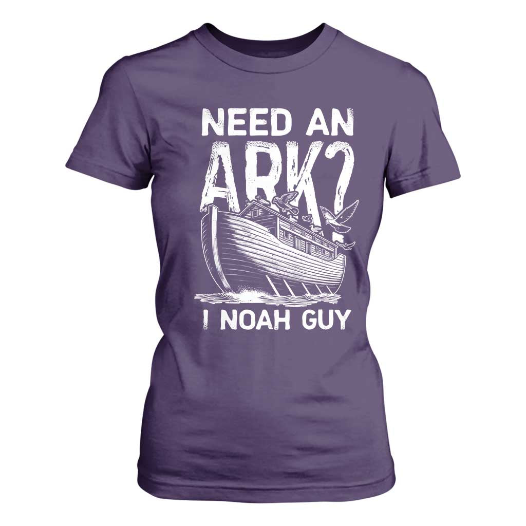 Funny Need An Ark I Noah Guy T Shirt For Women Christian Pun TS11 Purple Print Your Wear