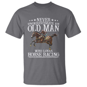 Funny Never Underestimate An Old Man Who Loves Horse Racing T Shirt TS11 Charcoal Print Your Wear