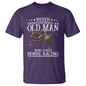 Funny Never Underestimate An Old Man Who Loves Horse Racing T Shirt TS11 Purple Print Your Wear