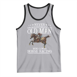 Funny Never Underestimate An Old Man Who Loves Horse Racing Tank Top TS11 Athletic Heather Black Print Your Wear