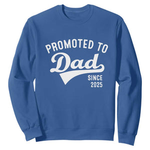 Funny New Dad Promoted To Dad Since 2025 Sweatshirt Baby Announcement TS11 Royal Blue Print Your Wear