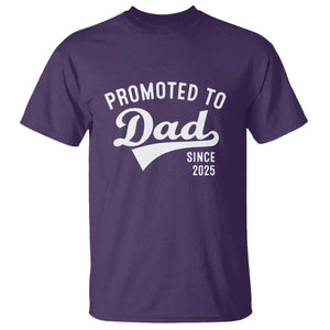 Funny New Dad Promoted To Dad Since 2025 T Shirt Baby Announcement TS11 Purple Print Your Wear