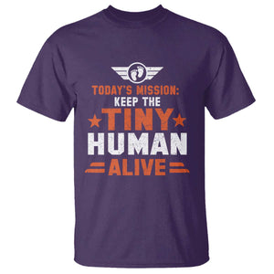 Funny New Dad T Shirt First Time Father Grandpa Keep Tiny Human Alive TS10 Purple Print Your Wear