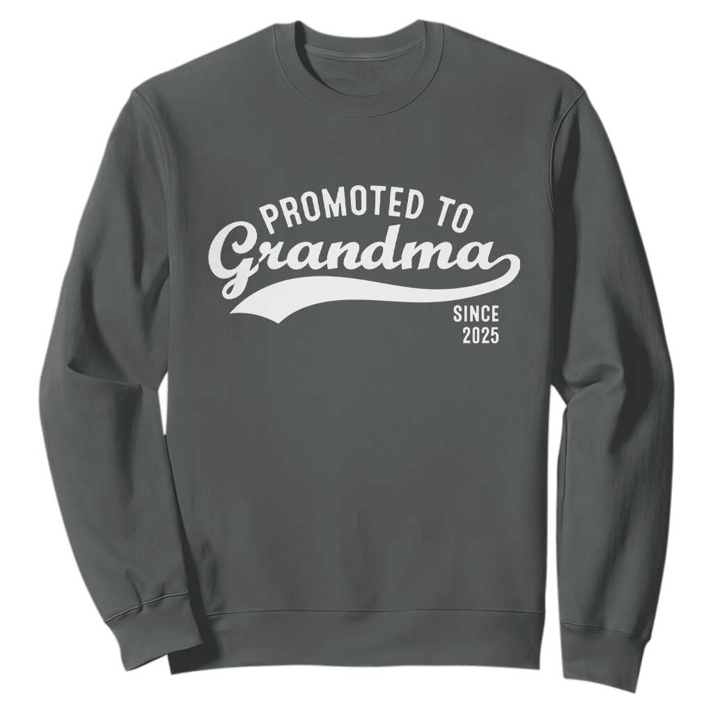 Funny New Grandma Promoted To Grandma Since 2025 Sweatshirt Baby Announcement TS11 Dark Heather Print Your Wear