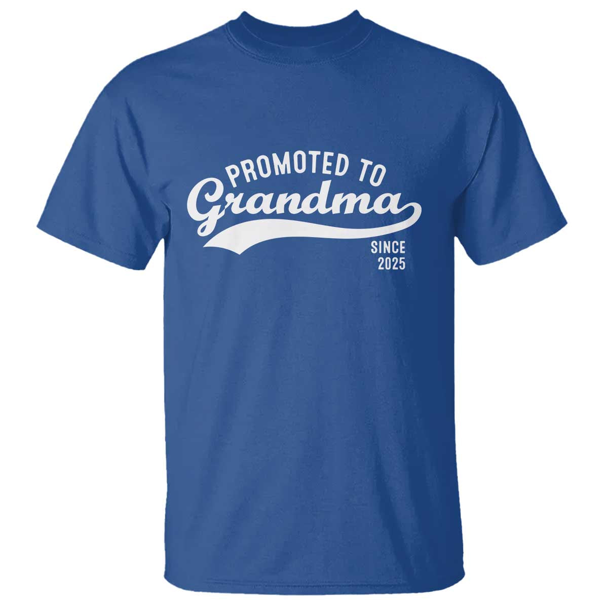 Funny New Grandma Promoted To Grandma Since 2025 T Shirt Baby Announcement TS11 Royal Blue Print Your Wear