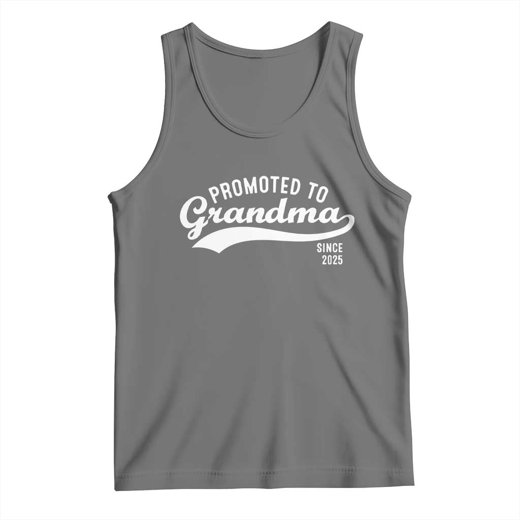 Funny New Grandma Promoted To Grandma Since 2025 Tank Top Baby Announcement TS11 Black Heather Print Your Wear