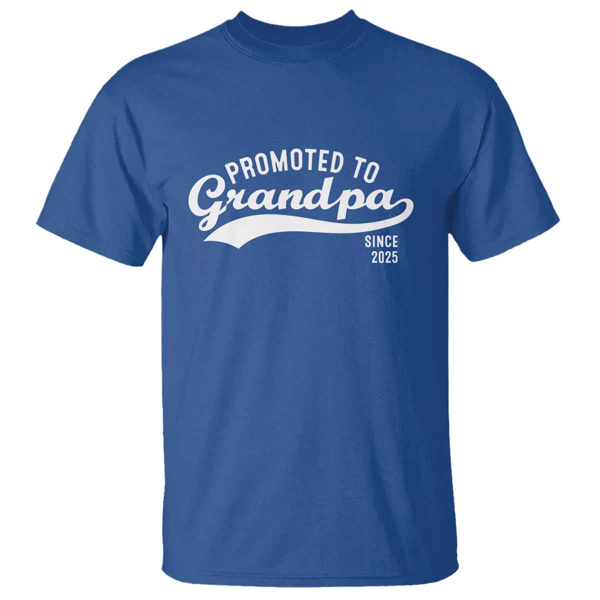 Funny New Grandpa Promoted To Grandpa Since 2025 T Shirt Baby Announcement TS11 Royal Blue Print Your Wear