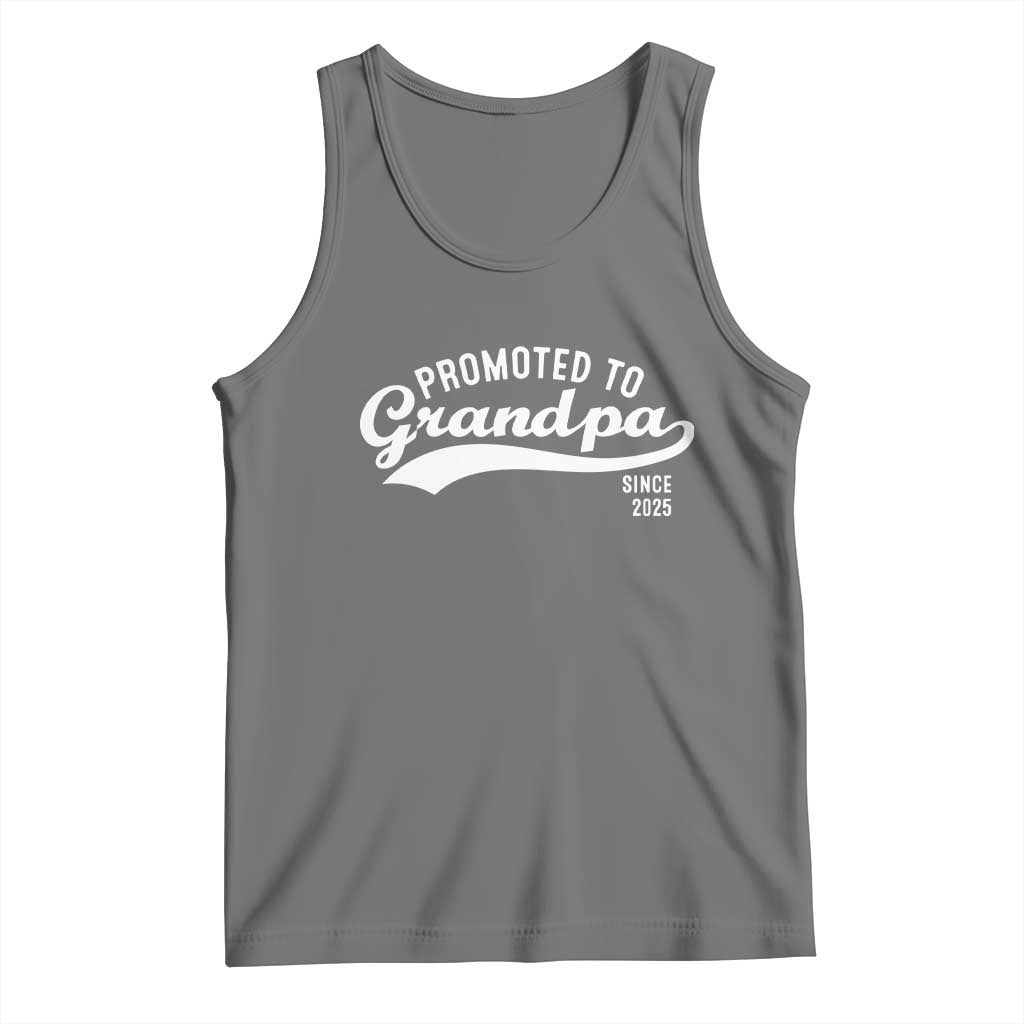 Funny New Grandpa Promoted To Grandpa Since 2025 Tank Top Baby Announcement TS11 Black Heather Print Your Wear