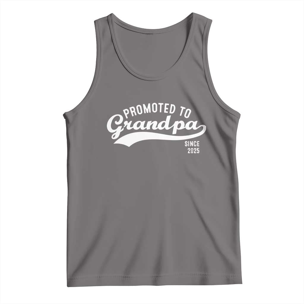 Funny New Grandpa Promoted To Grandpa Since 2025 Tank Top Baby Announcement TS11 Deep Heather Print Your Wear