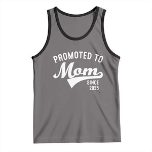 Funny New Mom Promoted To Mom Since 2025 Tank Top Baby Announcement TS11 Deep Heather Black Print Your Wear