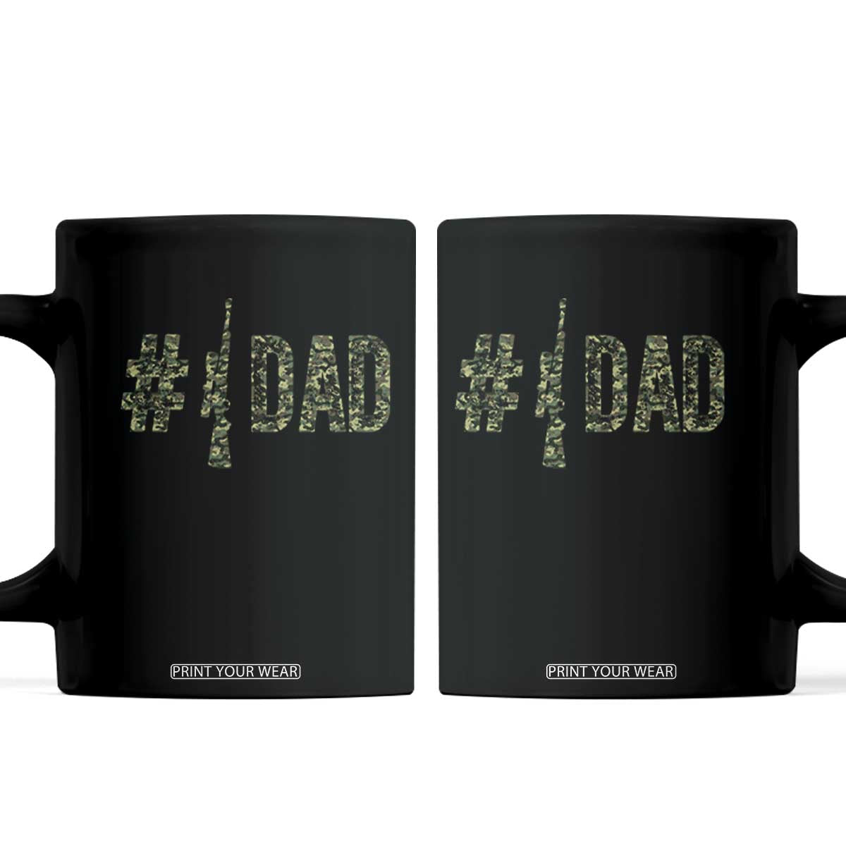 Funny No 1 Hunting Dad Coffee Mug Number One Hunter Fathers Day TS11 Black Print Your Wear