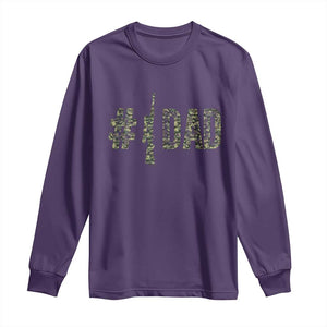 Funny No 1 Hunting Dad Long Sleeve Shirt Number One Hunter Fathers Day TS11 Purple Print Your Wear