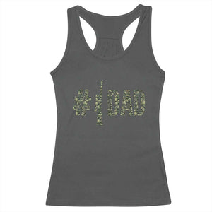 Funny No 1 Hunting Dad Racerback Tank Top Number One Hunter Fathers Day TS11 Dark Heather Print Your Wear
