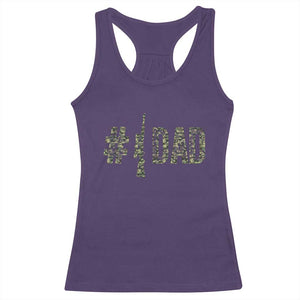 Funny No 1 Hunting Dad Racerback Tank Top Number One Hunter Fathers Day TS11 Purple Print Your Wear