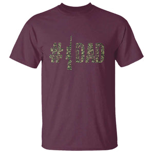 Funny No 1 Hunting Dad T Shirt Number One Hunter Fathers Day TS11 Maroon Print Your Wear