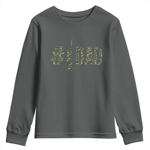 Funny No 1 Hunting Dad Youth Sweatshirt Number One Hunter Fathers Day TS11 Dark Heather Print Your Wear
