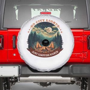 Funny No City Lights Just Campfire Nights Spare Tire Cover TS11 White Print Your Wear