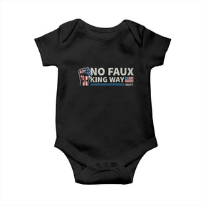 Funny No Faux King Way 8647 Baby Onesie Vintage American Flag TS11 Black Print Your Wear