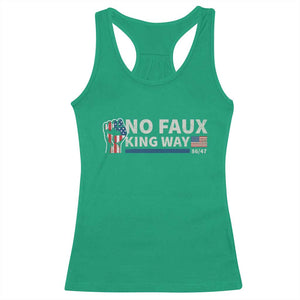 Funny No Faux King Way 8647 Racerback Tank Top Vintage American Flag TS11 Irish Green Print Your Wear