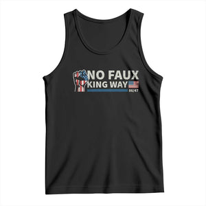 Funny No Faux King Way 8647 Tank Top Vintage American Flag TS11 Black Print Your Wear