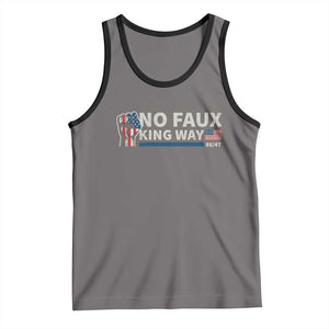 Funny No Faux King Way 8647 Tank Top Vintage American Flag TS11 Deep Heather Black Print Your Wear