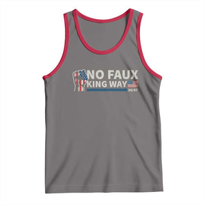 Funny No Faux King Way 8647 Tank Top Vintage American Flag TS11 Deep Heather Red Print Your Wear