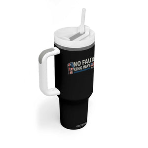 Funny No Faux King Way 8647 Tumbler With Handle Vintage American Flag TS11 Print Your Wear