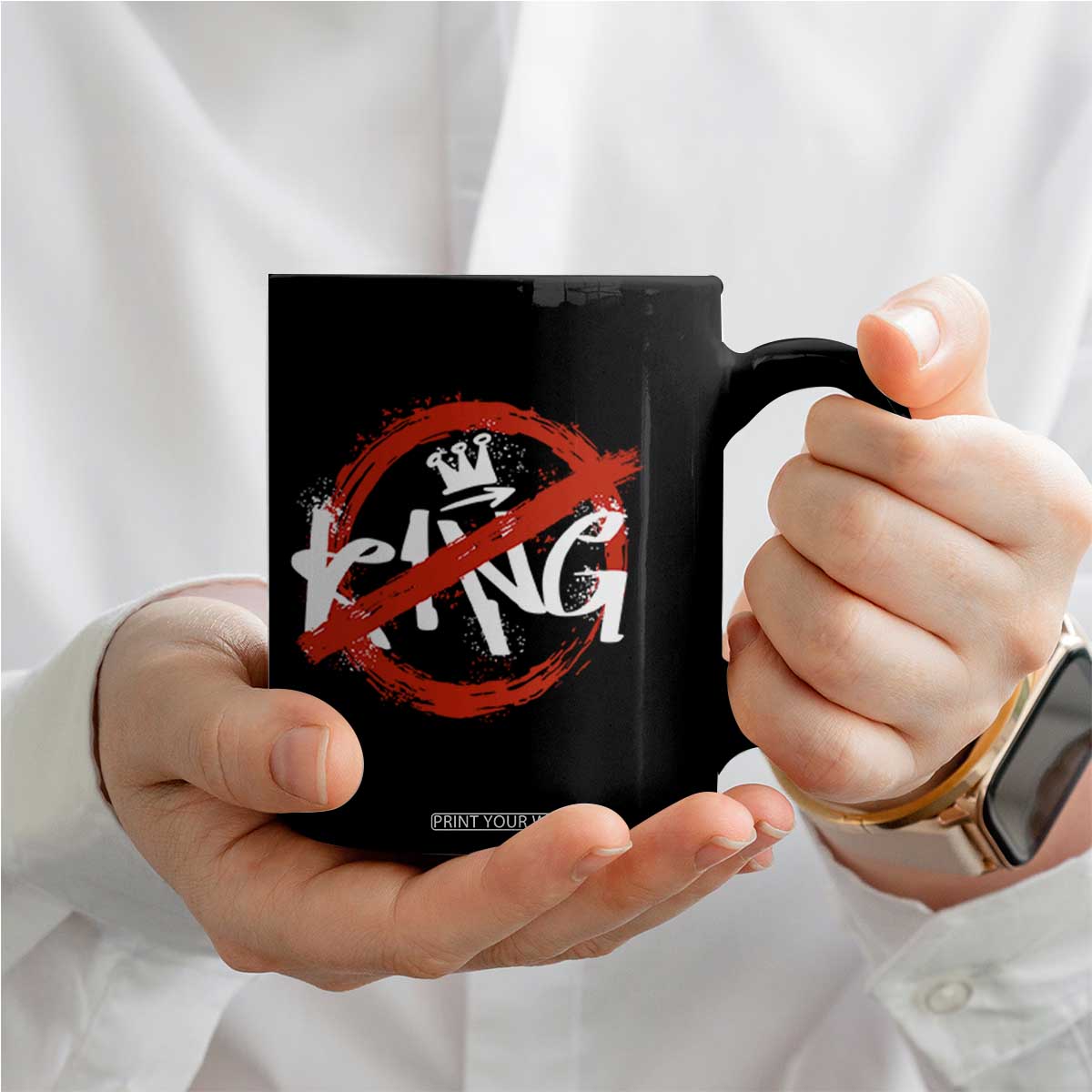 Funny No King Graffiti Style Crown Coffee Mug TS11 Print Your Wear