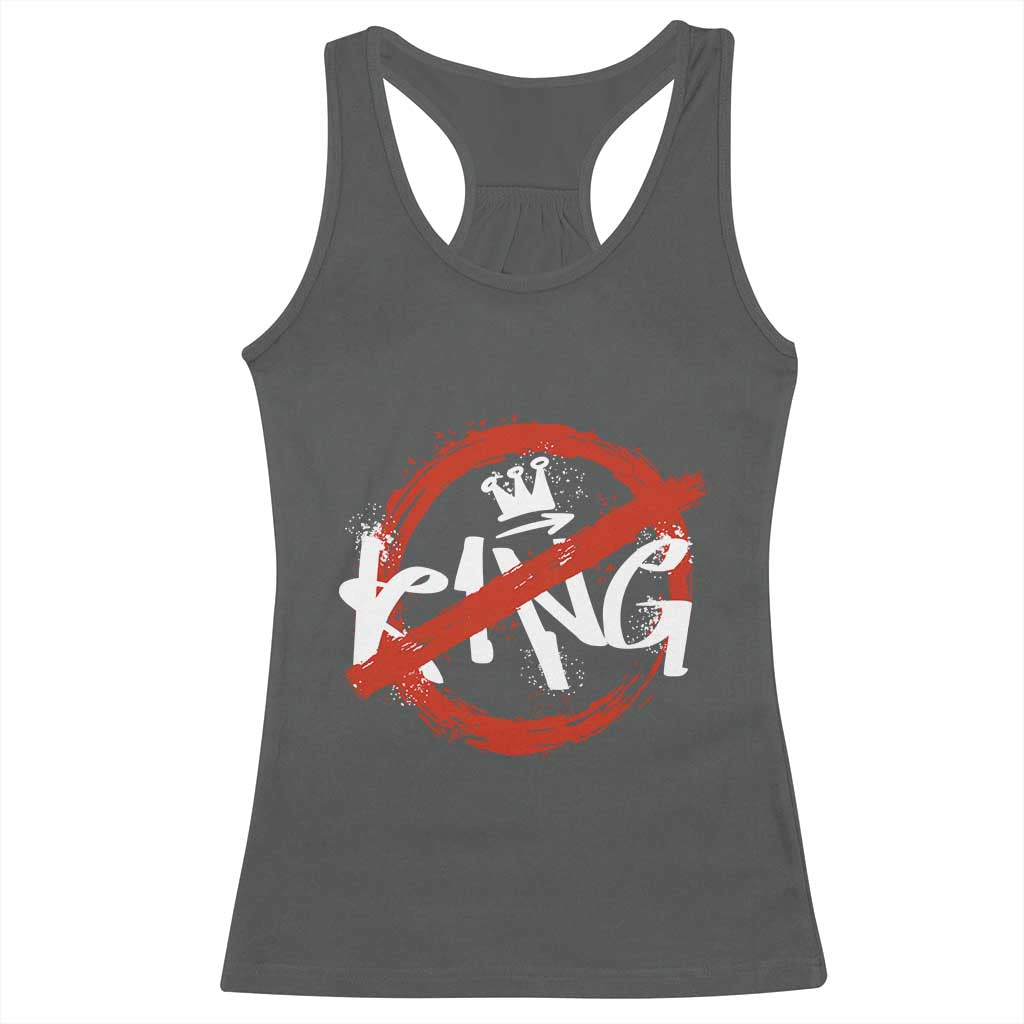 Funny No King Graffiti Style Crown Racerback Tank Top TS11 Dark Heather Print Your Wear